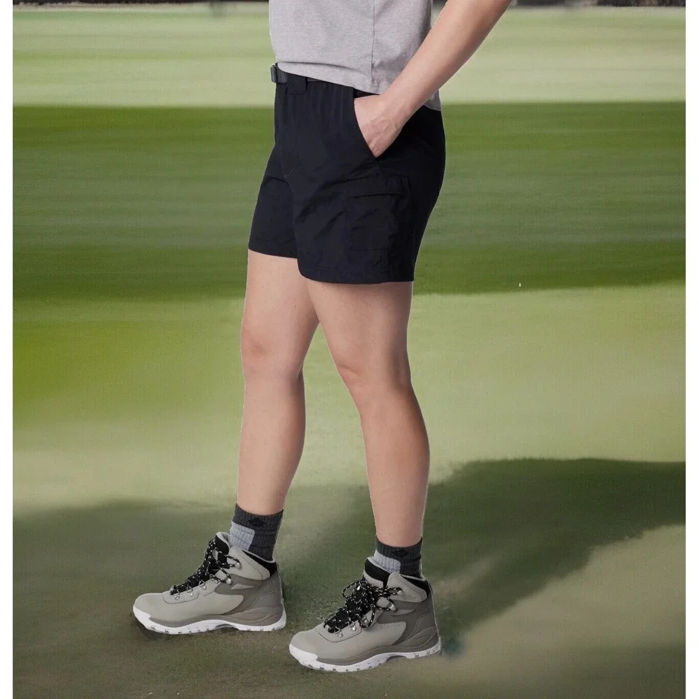 Columbia Sandy River Cargo Shorts, Black, Women Medium - NEW - Picture 6 of 8